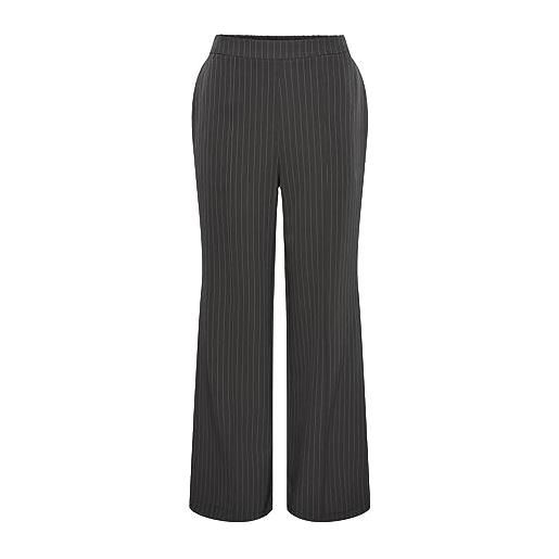 PIECES pcbozzy hw wide striped pants noos bc, pantaloni donna, grigio (magnet), m