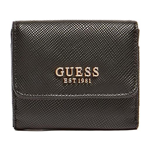 GUESS laurel slg card & coin purse, portafogli donna, black, unica