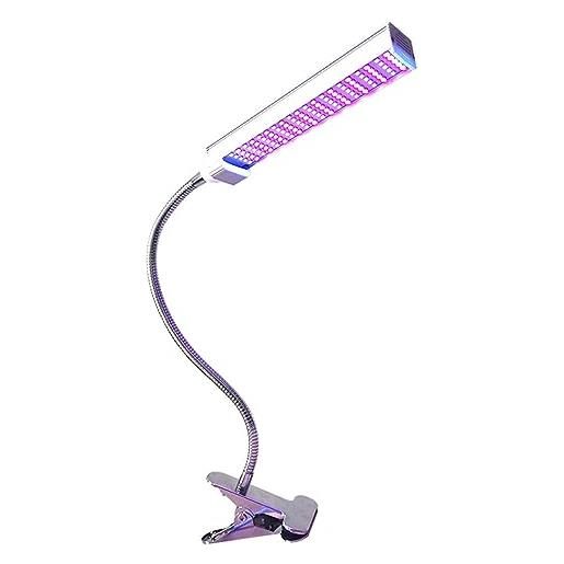 VducK lampada abbronzante, 15w regolabile luce abbronzante uva con base a clip e design di temporizzazione, area di irradiazione 60 * 30cm, per uso domestico viso e corpo