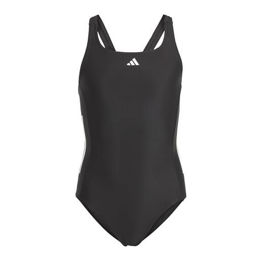 adidas ic4730 cut 3s suit costume da nuoto black/white 3-4a