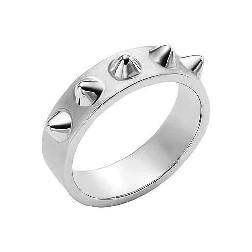 Diesel anello da uomo, acciaio inossidabile, dx1449040, argento (silver), 6.5