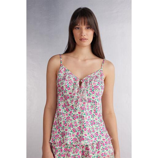 Intimissimi top in raso life is a flower floreale