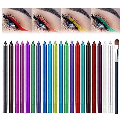 NMBCH set eyeliner colorati, 20 colori lip liner ombretti matita gel impermeabile anti-sudore, professionale per makeup da donne