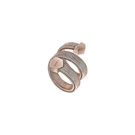 Breil - women's ring gleam collection tj3056 - gioielleria donna - anello per donna in acciaio ip rosa con finitura specchiata, adattabile a ogni misura - rosa dorato