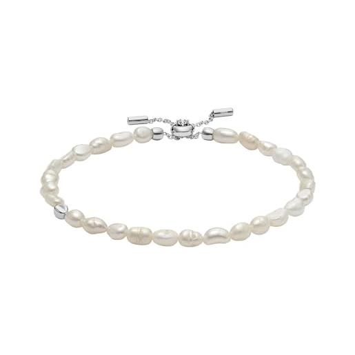Skagen bracciale da donna agnethe pearl argento acciaio inossidabile skj1833040, length: 216mm, width: 3.5mm, acciaio inossidabile, senza gemstone
