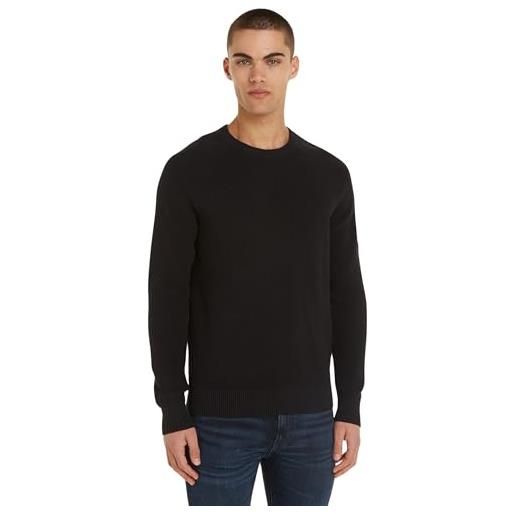 Calvin Klein Jeans uomo badge easy sweater j30j323989, black (ck black), m