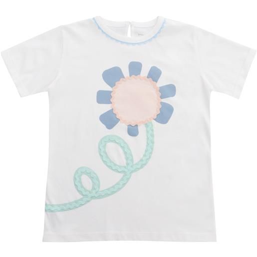 Stella Mc Cartney t-shirt bianca con fiore