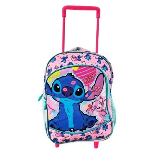 Coriex zaino asilo trolley stitch disney, zainetto con ruote scuola materna, bambina prima infanzia