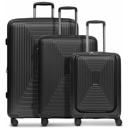 Redolz essentials 14 set di valigie a 4 ruote set di valigie a 3 pezzi con piega ad espansione nero
