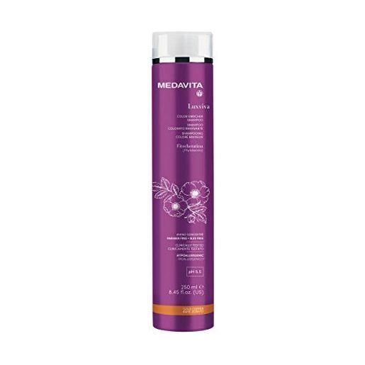 Medavita, luxviva color care, shampoo colorato ravvivante golden copper, ph 5.5, 250 ml