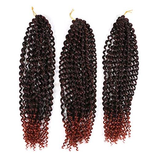 Onetree ombre colore nero/350 passione twist capelli onda d'acqua sintetico crochet intrecciatura capelli 6 pz/lotto 18 22 fili/pz