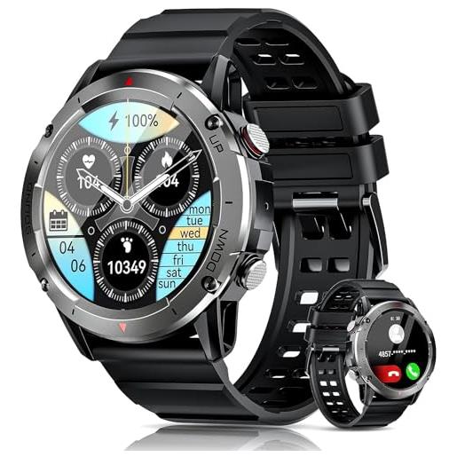 CBLBKID smartwatch uomo, effettua/rispondi alle chiamate, 1.39 orologio smart watch impermeabil ip68 fitness tracker con cardiofrequenzimetro/sonno/spo2/100+ sport/notifiche messaggi per android ios (nero)