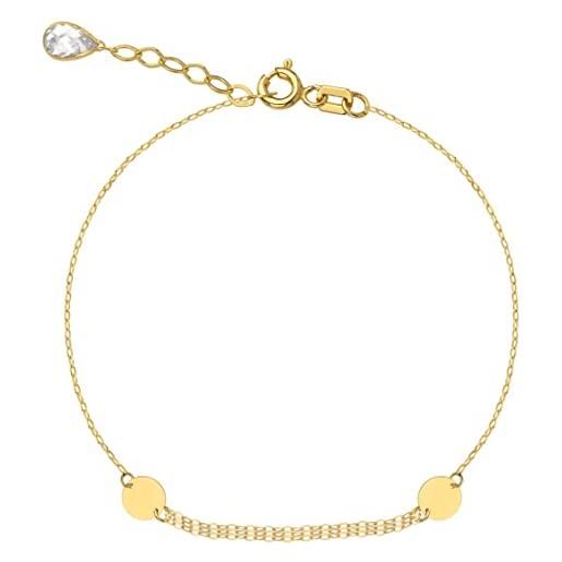 Lumari Gold bracciale in oro giallo 585, 14 carati, con zirconi