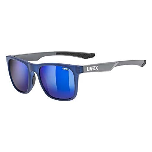 Uvex lgl 42, occhiali da sole unisex, specchiato, indice di filtrazione 3, black transparent/silver, one size