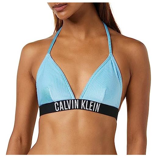 Calvin Klein top bikini a triangolo donna senza ferretto, blu (blue tide), m