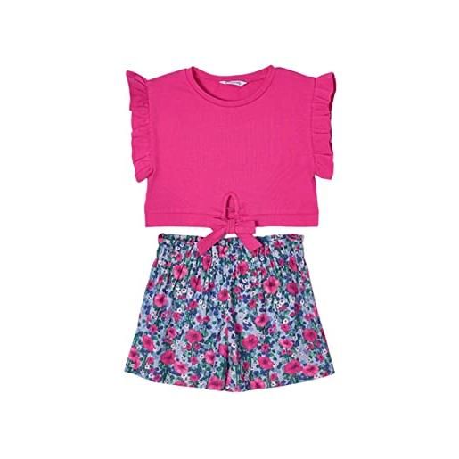Mayoral - completo bambina fucsia cropped - 5a/110cm