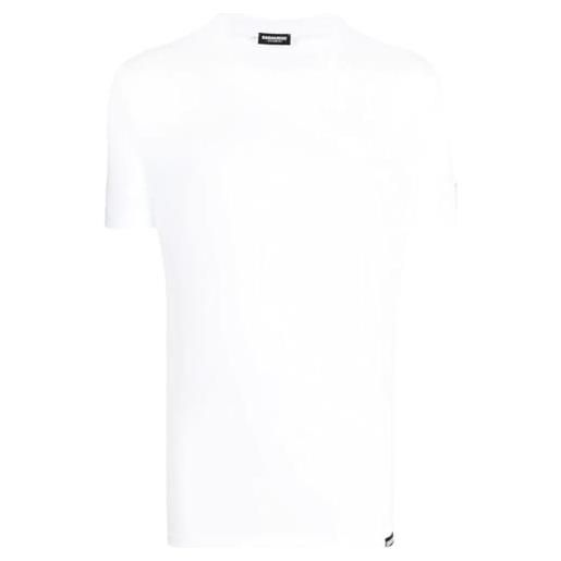 DSQUARED2 white t-shirt with light blue patch - bianco, xxl