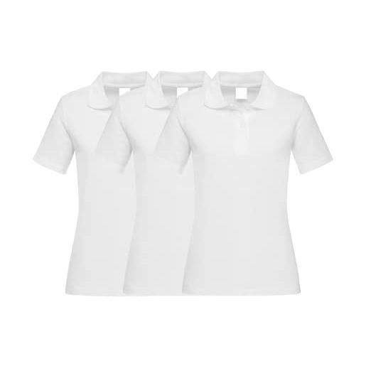 COOZO donne confezione da 3 corta manica classica cotone polo camicie - marina militare - s
