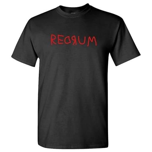 sang redrum 80's horror movie kubrick murder maglietta da uomo in cotone, nero , xl
