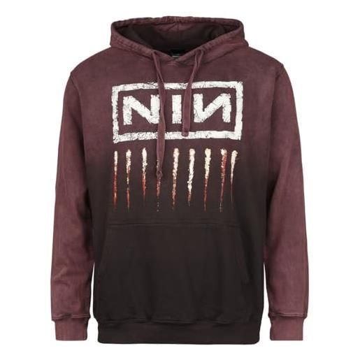 Nine Inch Nails downward spiral uomo felpa con cappuccio rosso scuro l 100% cotone regular