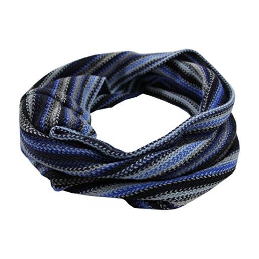 Rotfuchs sciarpa ad anello sciarpa a maglia sciarpa striscia alla moda blu 100% lana (merino)