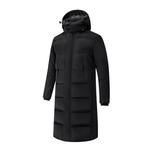 Xiangdanful piumino lungo uomo con cappuccio giacca trapuntata invernale imbottito giubbotto parka caldo antivento casual giacche con cerniera abbigliamento per esterni bbtw12