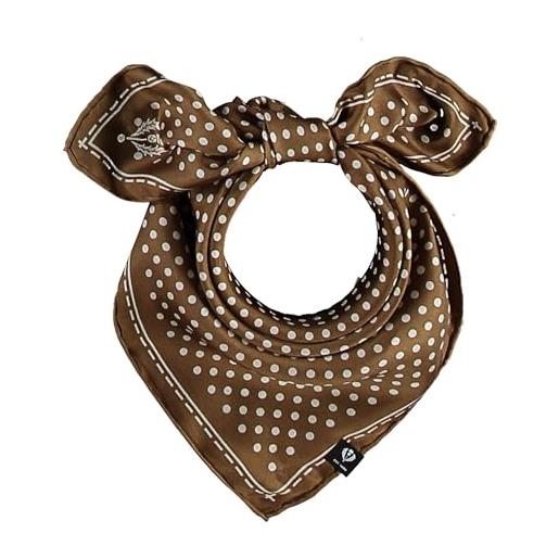 FRAAS fazzoletto da donna a pois - 51 x 51 cm - sciarpa in seta velour da donna con motivo a pois - sciarpa bandana perfetta per l'estate