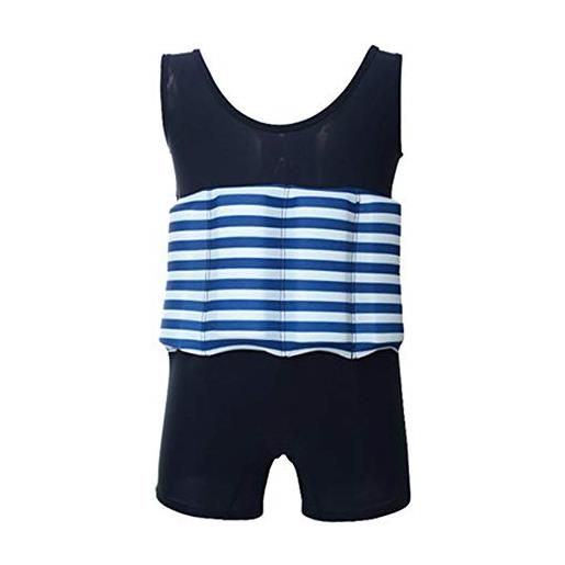 Odizli costume da bagno per bambini e bambine, con galleggiante, regolabile, b # blu navy, 12-18 mesi