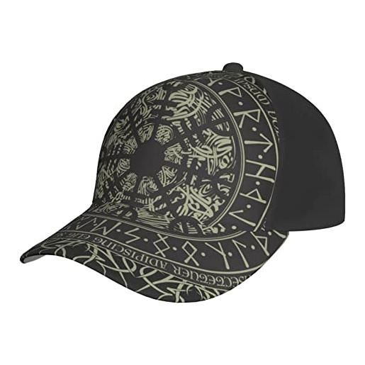 Generic cappellino da baseball regolabile da camionista snapback, (cerchio scandinavo runico) nero, nero , taglia unica
