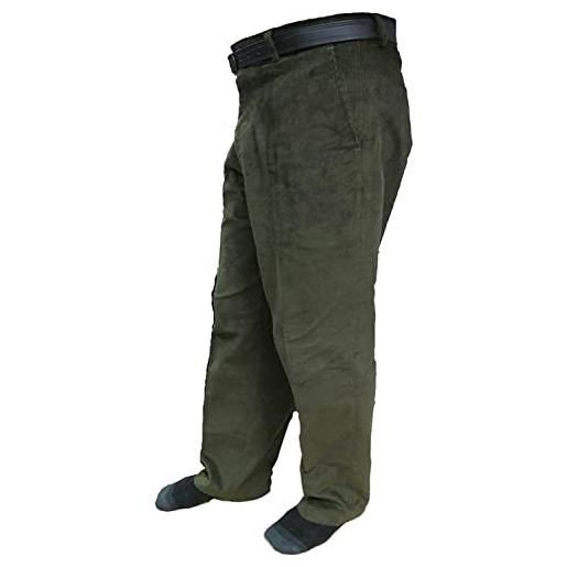 TrendyFashion pantaloni da uomo in velluto a coste elasticizzato per adulti, cintura da ufficio, 3 tasche, cammello, 40w x 27l