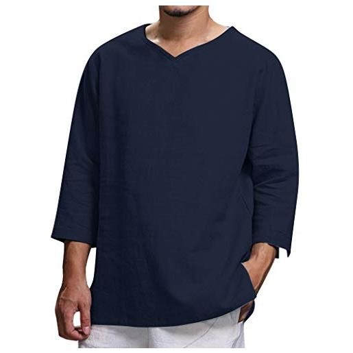 FRAUIT camicia uomo coreana taglie forti camicia ragazzo lino spiaggia plus size oversize camicie uomini particolari manica lunga magliette maniche lunghe estive vintage maglietta divertenti t shirt