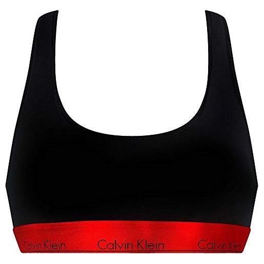 Calvin Klein bralette in cotone moderno, gala nero/rosso gala nero/rosso l