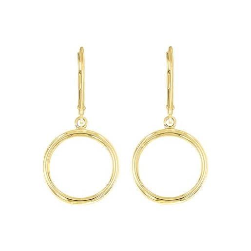 forme di Lucchetta lucchetta - orecchini oro giallo 14 carati con cerchio anelli - monachella | orecchini d'oro vero per donna