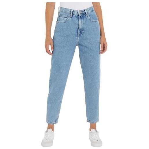 Tommy Jeans jeans donna mom fit, blu (denim light), 31w/28l