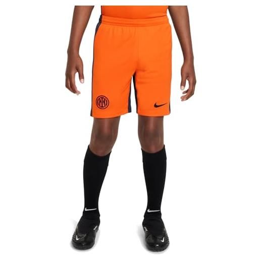 Nike unisex kids pantaloncini inter y nk df stad short 3r, safety orange/thunder blue/black, fd2329-819, xs
