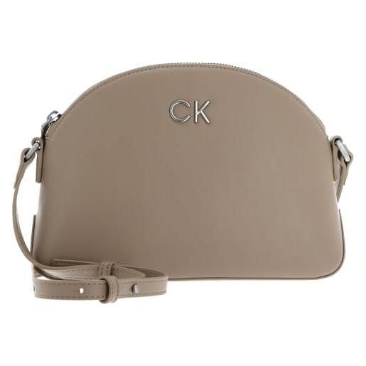 Calvin Klein re-lock seasonal crossbody md k60k611444, borse a tracolla donna, grigio (silver mink), os