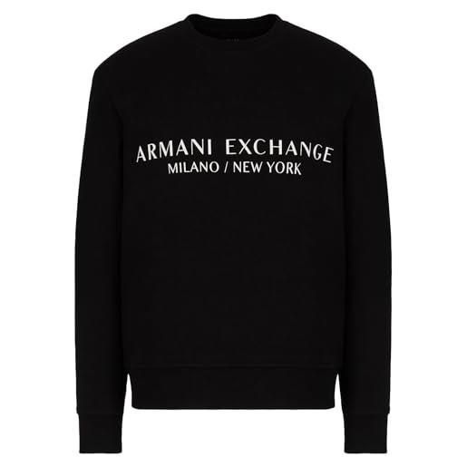 ARMANI EXCHANGE felpa sweatshirt uomo 8nzm88 zjkrz (nero, l)