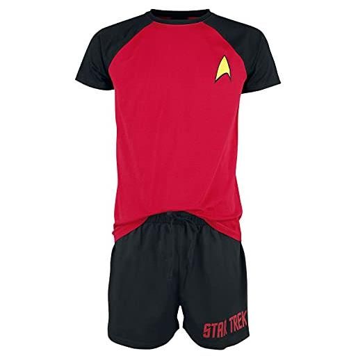 Star Trek logo uomo pigiama nero/rosso m 100% cotone