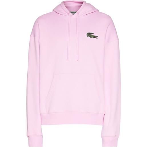 LACOSTE maglia loose fit hoody pink