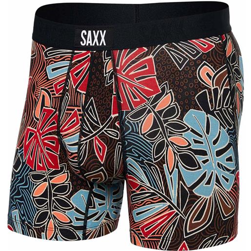 Saxx Underwear - boxer comodi da uomo - vibe super soft boxer brief desert palms red multi per uomo - taglia m, l, xl - rosso
