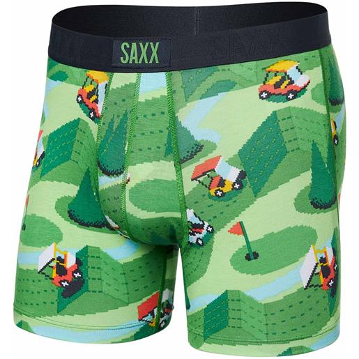 Saxx Underwear - boxer comodi da uomo - vibe super soft boxer brief excite carts green per uomo - taglia s, m, l, xl - verde