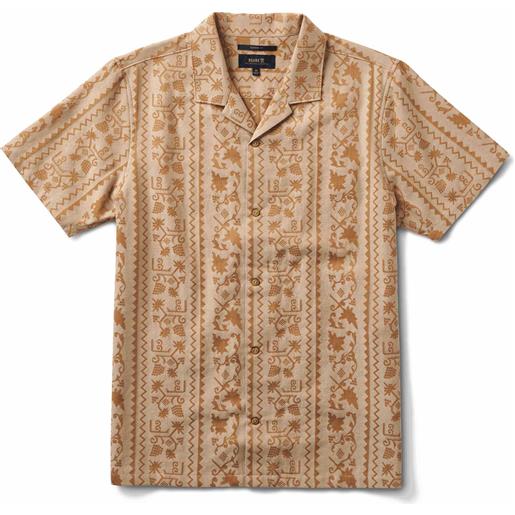 Roark - camicia da uomo a maniche corte - gonzo ss woven sarda almond per uomo in cotone - taglia s, m, l, xl - beige