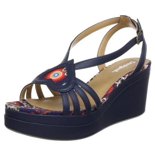 Desigual sandals sam 3 31ss226, sandali con la zeppa donna, blu (blau (blue 2000)), 36