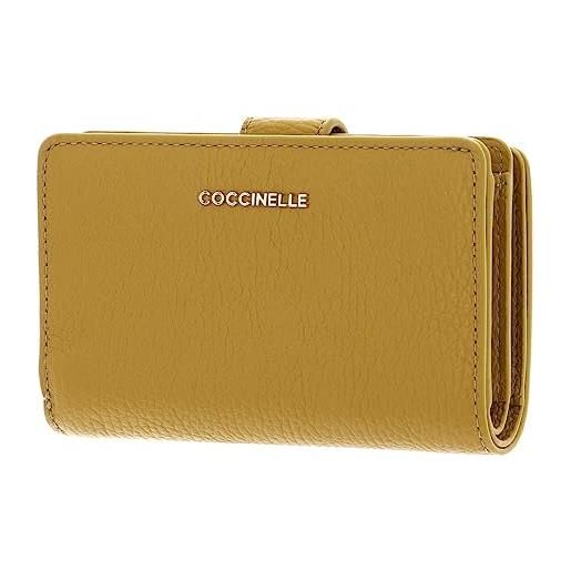 Coccinelle metallic soft mini wallet grained leather citronella