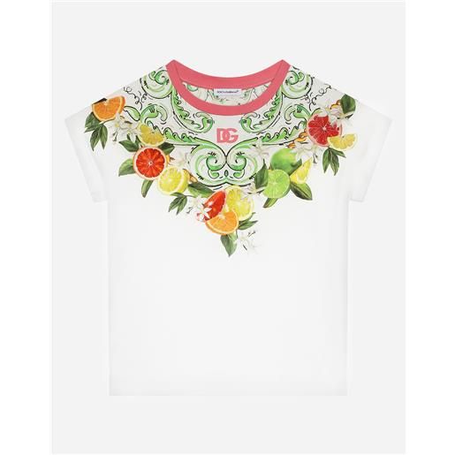 Dolce & Gabbana t-shirt in jersey stampa arance e limoni e logo dg