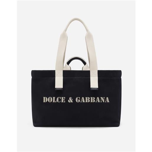 Dolce & Gabbana borsone in drill stampato