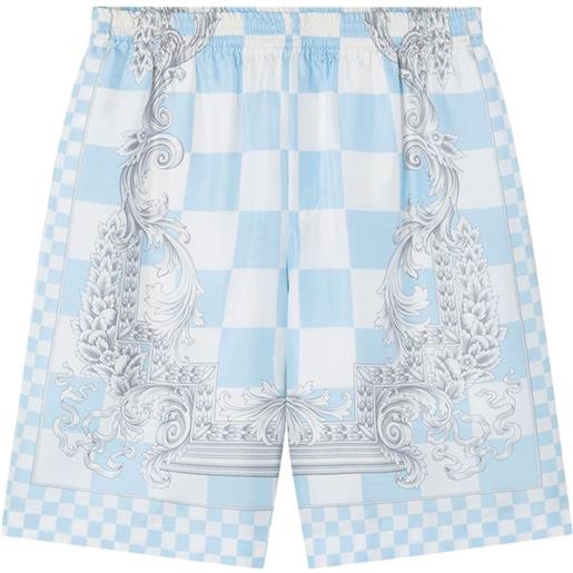 Versace shorts barocco con stampa - blu