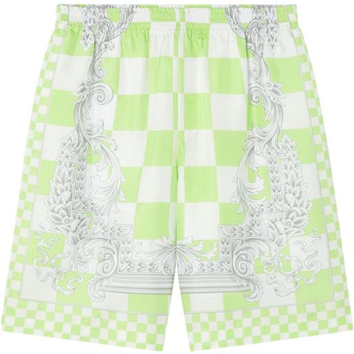 Versace shorts barocco con stampa - verde