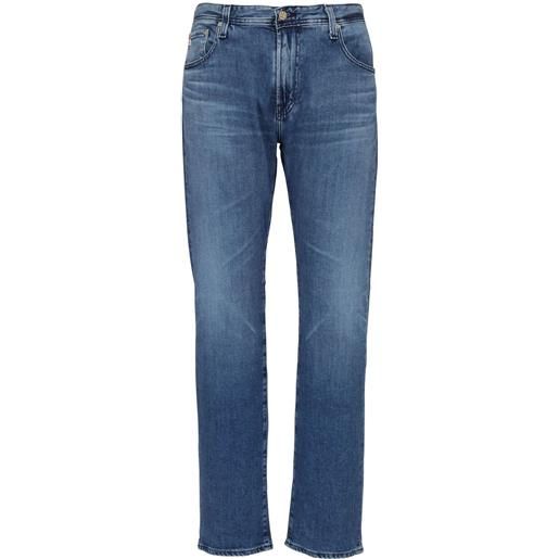 AG Jeans whiskering-detail straight-leg jeans - blu