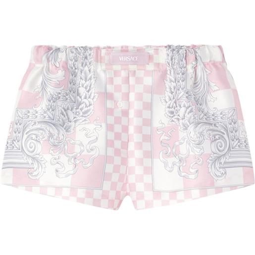 Versace shorts barocco con stampa - rosa